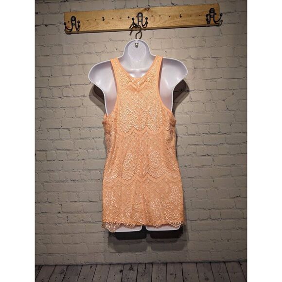 Maurices, peach, lined lace, tank top. medium. - Picture 2 of 2